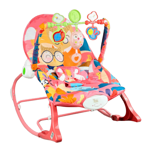 SILLA MECEDORA ROCKER ELEFANTE BUHO ROSA
