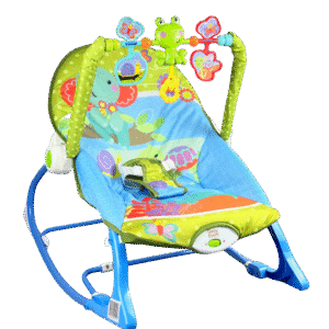 SILLA MECEDORA ROCKER ELEFANTE VERDE AZUL