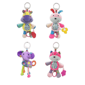 PELUCHE SONAJERO ANIMALITOS DE COLORES